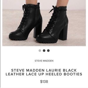 Steve Madden Laurie Lace Up Leather Heeled Boots